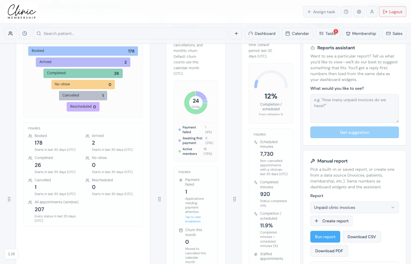 Manual report builder with report preview
