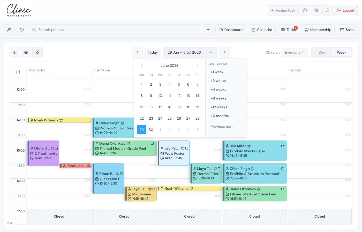 Calendar date picker with Jump ahead shortcuts